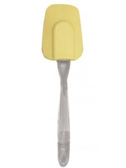 Espátula Cuchara Silicón Mango Plástico Transparente 25Cm