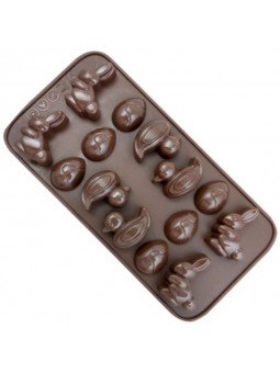 Molde De Silicón Chocolate Huevo Pato 14 Cav 3X3X1Cm