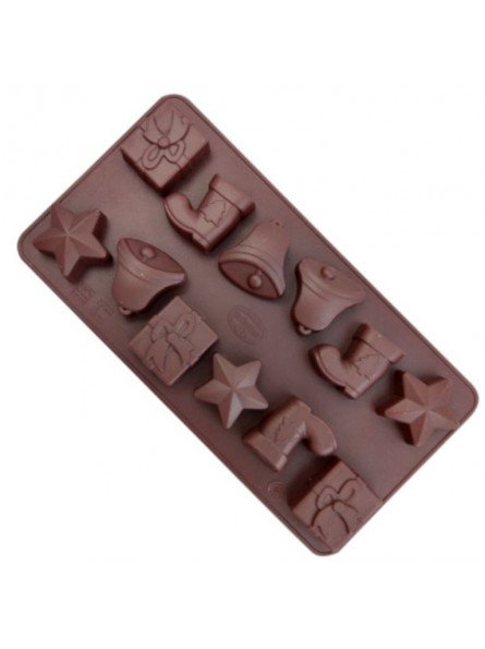Molde De Silicón Chocolate Bota Regalo 12 Cav 3X3X1Cm