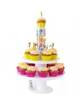 Base Pastelitos Tubo Sorpresa Plástico 2 Niveles