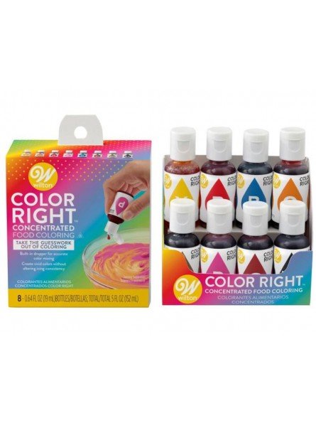 Colorante Concetrados Vegetales Wilton Color Right 8 Botes 19ml C/U