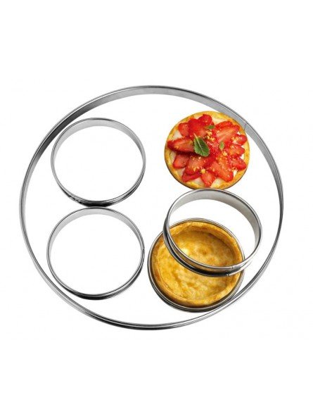 Aro Para Tartaleta Con Bordes Acanalados Altura 2cm Acero Inox 1pz Aro Para Tartaleta Con Bordes Acanalados Altura 2cm Acero Inox 1pz