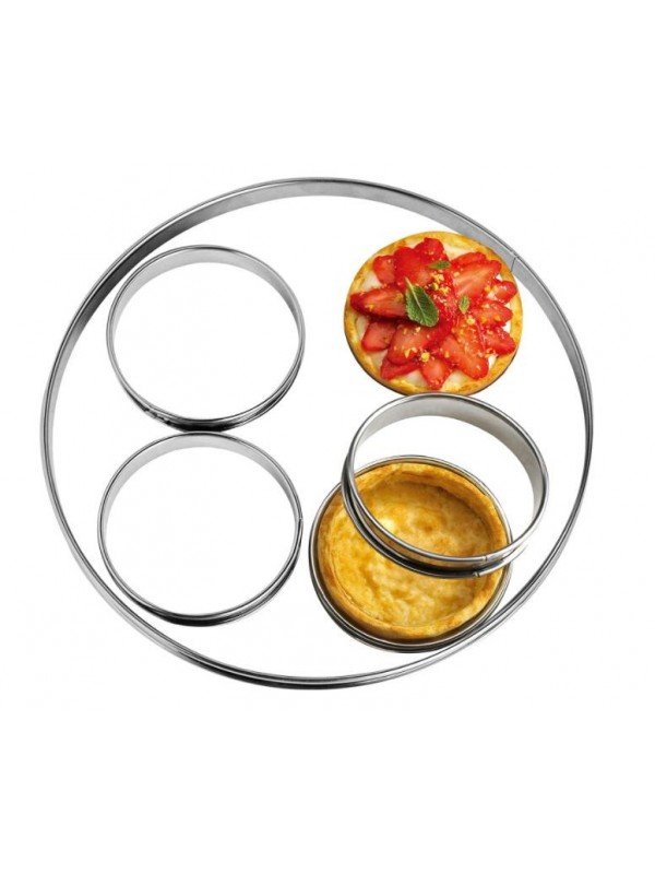 Aro Para Tartaleta Con Bordes Acanalados Altura 2cm Acero Inox 1pz Aro Para Tartaleta Con Bordes Acanalados Altura 2cm Acero Inox 1pz