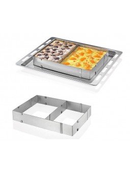 Aro Para Pastel Acero Inoxidable Ajustable Rectangular 27X17X5Cm