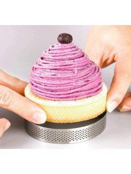 Aro Para Tartaleta Perforado Redondo Acero Inoxidable Medida: Ø7 cm