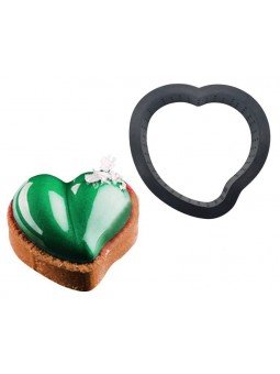 Aro Tartaleta Perforado Corazón Plástico 8X8X2Cm Antiadherente