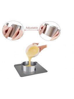 Aro Para Pastel Mousse Acero Inoxidable Ajustable Ø16-30Cm Altura 8cm