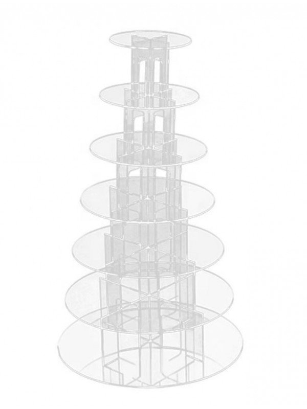 Base Para Pastelitos De Acrílico 7 Niveles Ø45, 40, 35, 30, 25, 20 Y 15 Cm