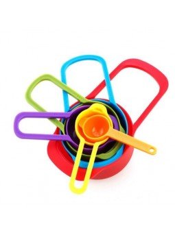 Tazas Medidoras De Colores Apilables 6 Piezas