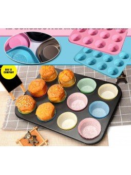 Molde Muffin Tamaño Standard Antiadherente 12 Cavidades