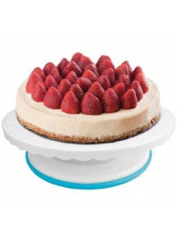 Base Giratoria Para Pastel De Plástico Con Borde Antiderrapante Ø25cm