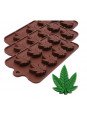 Molde Para Chocolate De Silicón Hoja De Mariguana 8 Cav 20x10cm