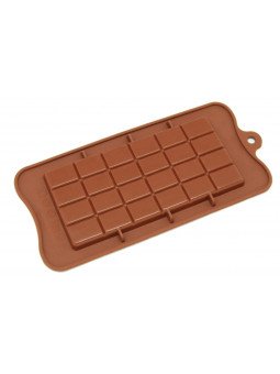 Molde Para Barra de Chocolate De Silicón Cuadriculada 16x8cm