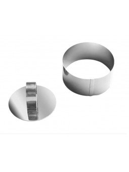 Aro Para Mousse Redondo Monoporción de Acero Inox Con Prensa Ø8cm