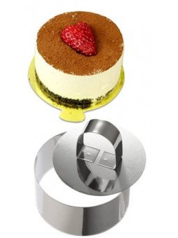 Aro Para Mousse Redondo Monoporción de Acero Inox Con Prensa Ø8cm