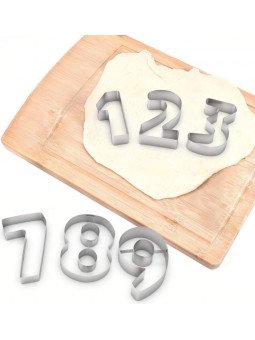Cortadores De Galleta Números Grandes 10 Pzs Ø 10 cm Altura 4.5 cm
