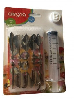 Gubias Para Gelatina Artística Con Jeringa 11 Pzs De Acero Alegría