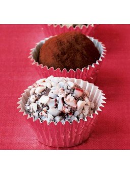 Capacillo Rojo Para Trufa Metálico Mediano 50 Pzs Ø Base: 3.5cm