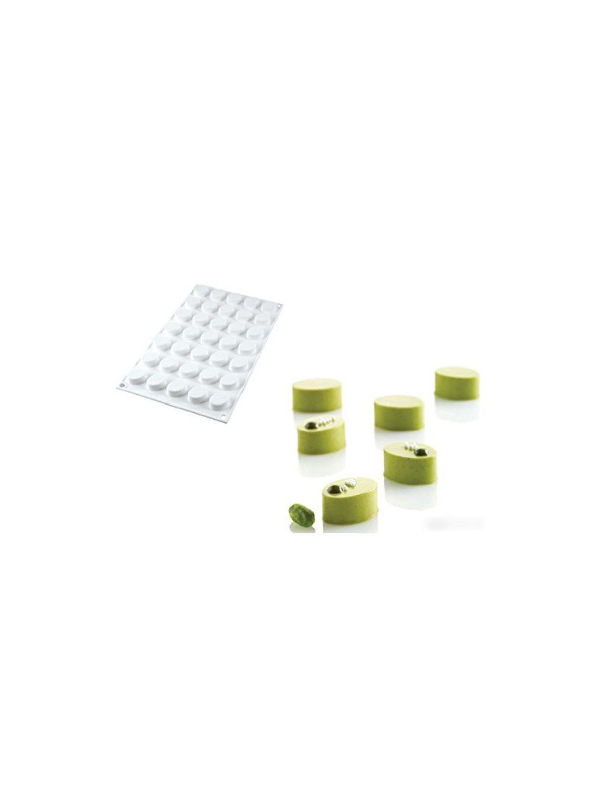 Molde De Silicón Blanco Micro Oval 35 Cavidades