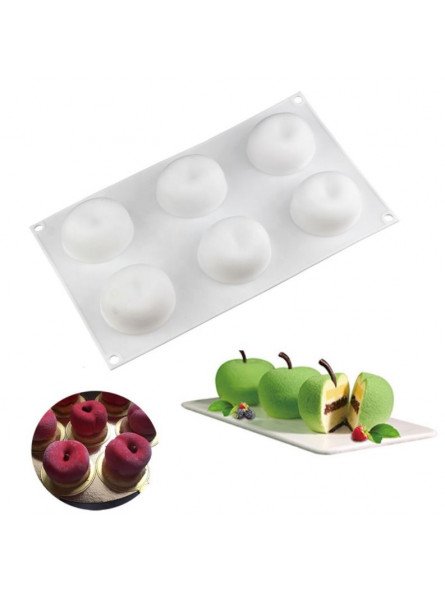 Molde De Silicón Manzana 3D 6 Cavidades 29X17X5.3 Cm