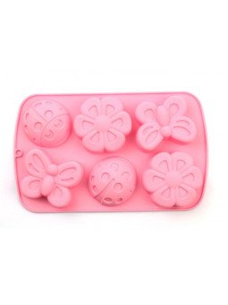 Molde De Silicón Flor Catarina Mariposa 6 Cavidades