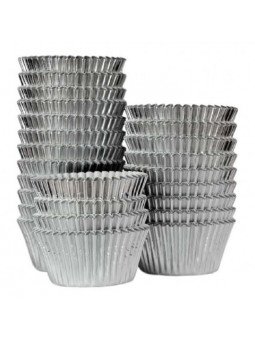 Capacillo Plata Metálico 500 Pzas Tamaño Estándar Ø5.5cm Base