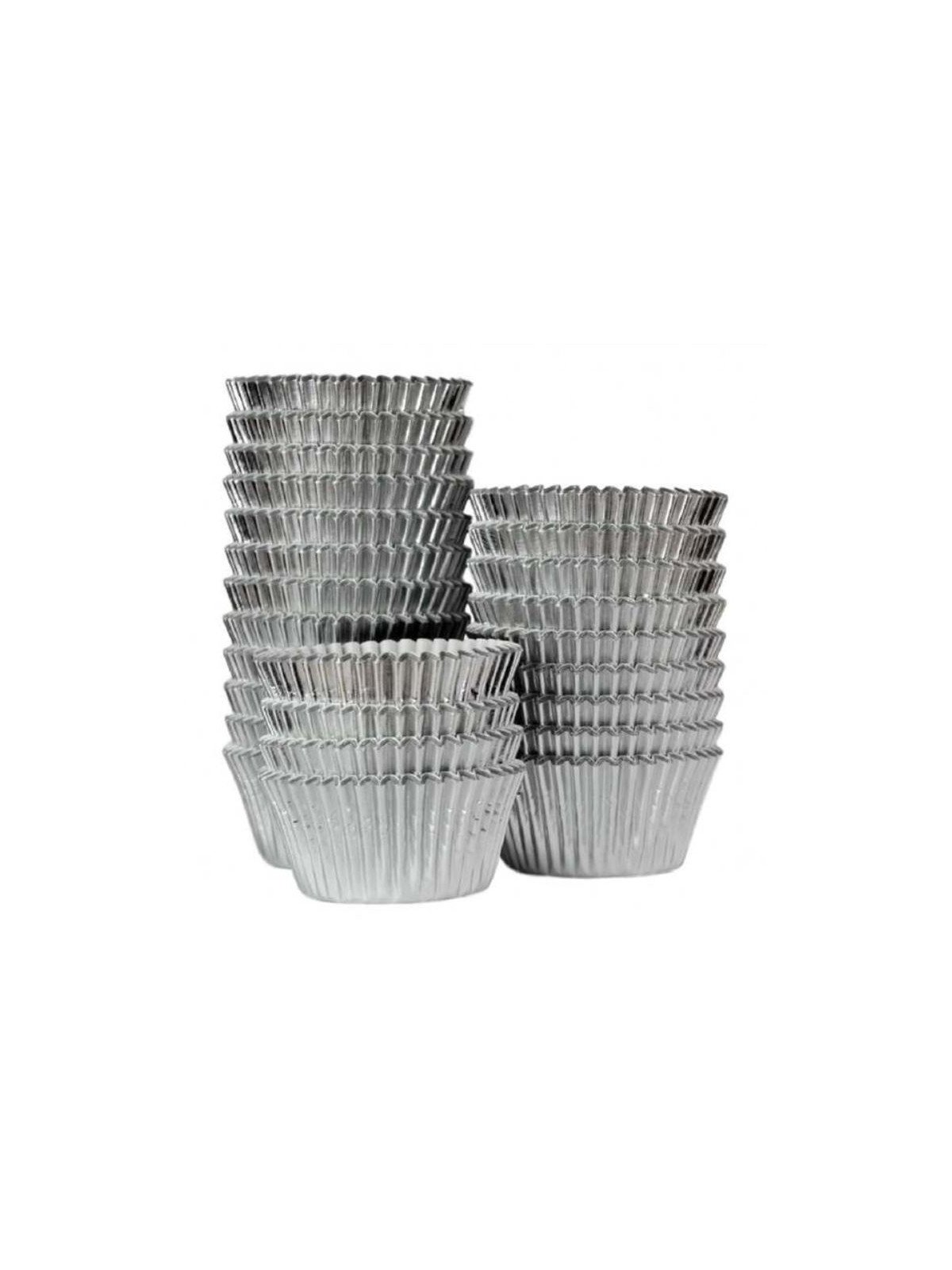 Capacillo Plata Metálico 500 Pzas Tamaño Estándar Ø5.5cm Base