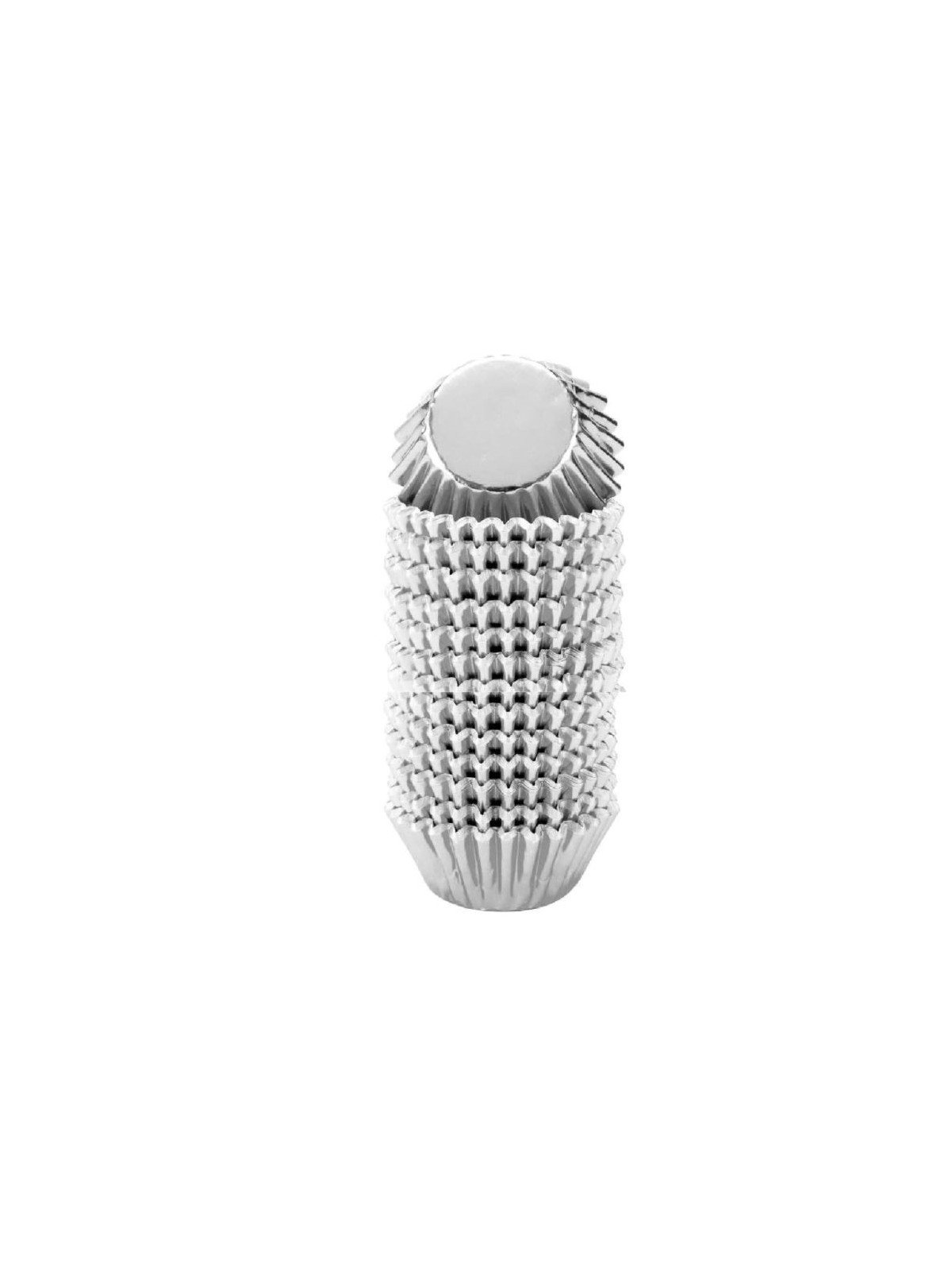 Capacillo Plata Para Trufa Metálico 500 Pz Base: Ø3.5 cm Altura 2.5 cm