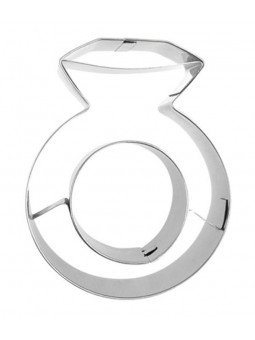 Cortador Galleta Anillo Compromiso Diamante 8x6cm