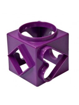 Cortador Galleta Cubo 5 Caras: Redondo, Trébol, Corazón Negro, Cuadro 6x6cm