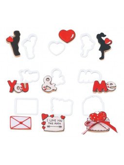 Cortadores De Galleta De Plástico San Valentín 9 Pzs