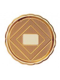 Charola Para Pastel Dorada Redonda Plástico