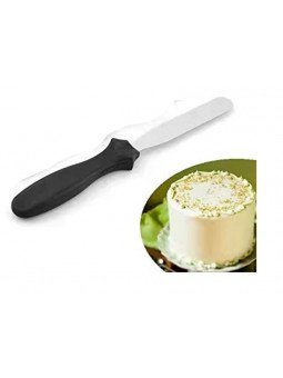 Mini Espátula Recta Angosta Acero Inox. Mango Plástico Largo Hoja 11.5 cm