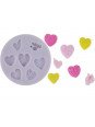 Molde De Silicón Fondant Corazones y Palomitos Ø9cm