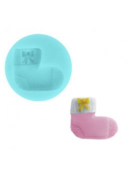 Molde De Silicón Fondant Baby Shower: Calcetín Tejido Ø6cm