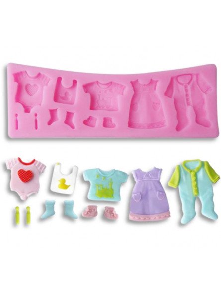 Molde Silicón Fondant Baby Shower: Ropa De Bebe 17x6cm