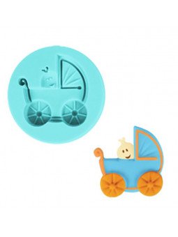 Molde De Silicón Fondant Carriola Ø5.5cm