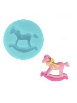 Molde De Silicón Fondant Caballito Mecedor De Bebé Ø5.5cm