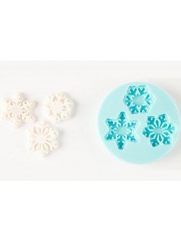 Molde Silicón Fondant Copos De Nieve Ø5.5cm