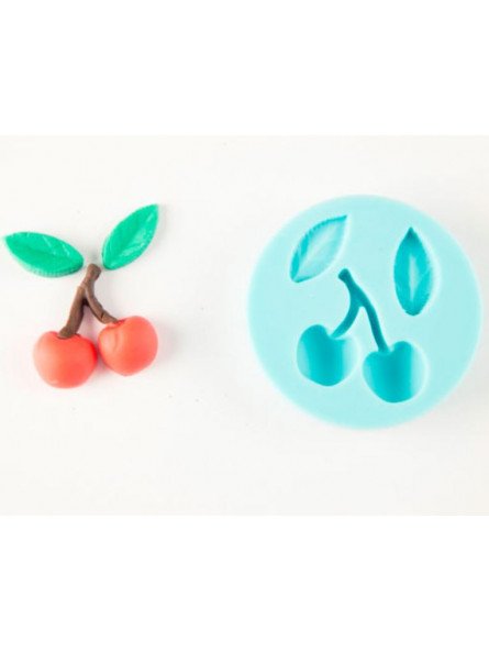 Molde De Silicón Fondant Cerezas Ø5.5cm
