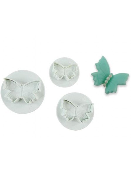Cortador Fondant Mariposa Eyector 3 Pzs: 7, 3 y 5 cm