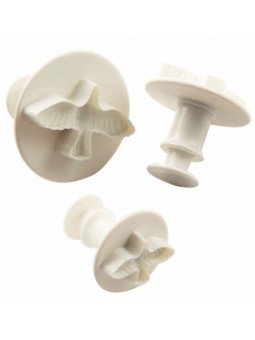 Cortador Fondant Palomas Eyector 3Pzs Ancho Alas: 5, 4 y 3.5cm