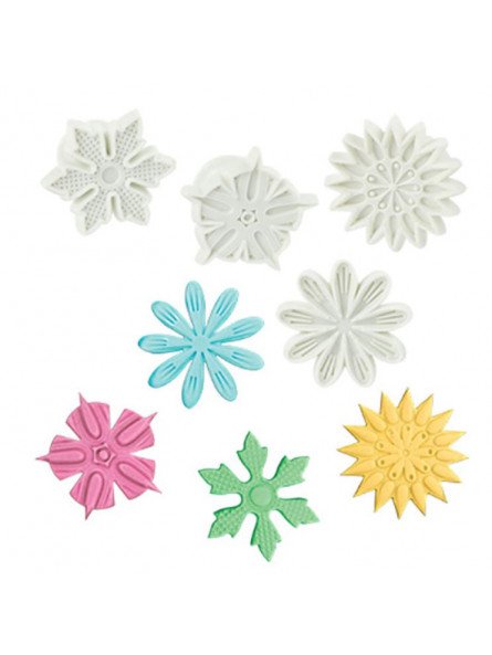 Cortador Fondant Flores 4 Pzs 4.3cm Plástico