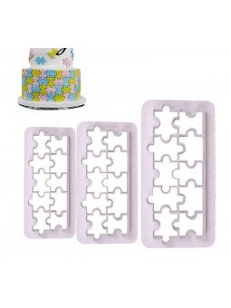 Cortador Fondant Rompecabezas 3 Tamaños Plástico