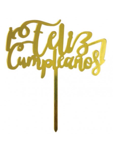 Cake Topper Decoración Para Pastel De Acrílico "Feliz Cumpleaños" Dorado