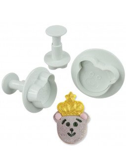 Cortador Fondant Osito Eyector 3 Pzs