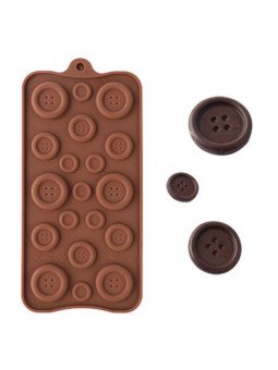 Molde De Silicón Chocolate Botones 19 Cav 22x12cm
