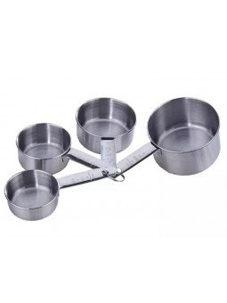 Tazas Medidoras De Acero Inox. 4 Pzs
