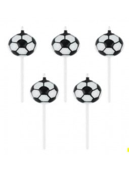 Vela Para Pastel Balones De Fútbol  5 Pzs