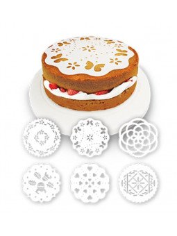 Esténcil Para Pastel Redondo 6 Pzs Ø21cm